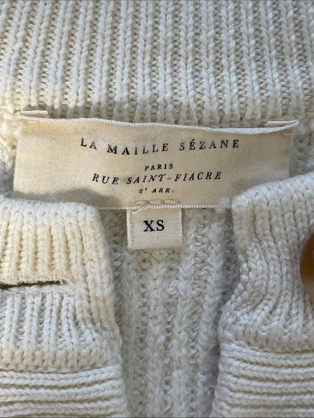 Sezane Eloi jumper cream crop merino wool sweater women’s XS - Picture 11 of 14